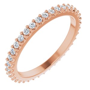 14K Rose 1/3 CTW Natural Diamond Eternity Band Size 4