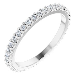 14K White 1/3 CTW Natural Diamond Eternity Band Size 4