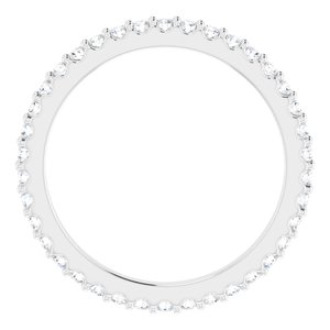 14K White 1/3 CTW Natural Diamond Eternity Band Size 4