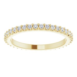 14K Yellow 1/3 CTW Natural Diamond Eternity Band Size 4.5