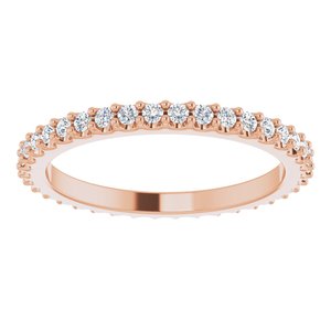 14K Rose 1/3 CTW Natural Diamond Eternity Band Size 4.5