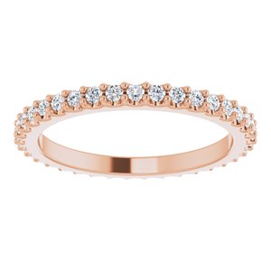 14K Rose 1/3 CTW Natural Diamond Eternity Band Size 4