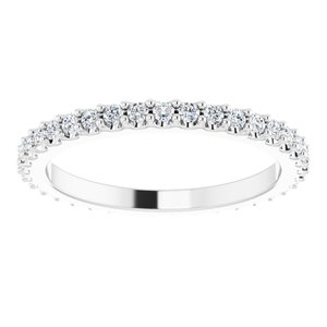 14K White 1/3 CTW Natural Diamond Eternity Band Size 4