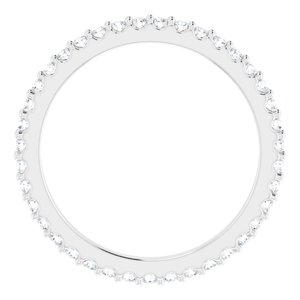 14K White 1/3 CTW Natural Diamond Eternity Band Size 4.5