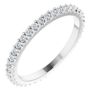 14K White 1/3 CTW Natural Diamond Eternity Band Size 5