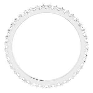 14K White 1/3 CTW Natural Diamond Eternity Band Size 5