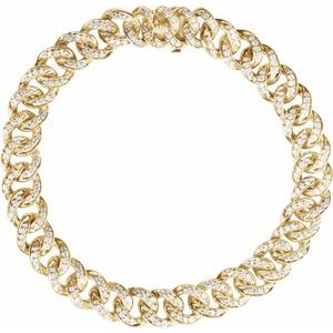14K Yellow Gold 1 1/2 CTW Natural Diamond Link 7" Bracelet