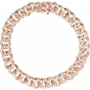 14K Rose Gold 1 1/2 CTW Natural Diamond Link 7" Bracelet