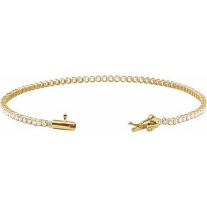 14K Yellow Gold 1 5/8 CTW Lab-Grown Diamond Lightweight Line 7" Bracelet – image 3