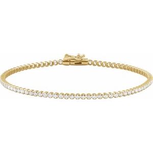 14K Yellow Gold 1 5/8 CTW Lab-Grown Diamond Lightweight Line 7" Bracelet