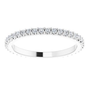 14K White 1/3 CTW Natural Diamond Eternity Band Size 5.5