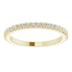 14K Yellow 1/3 CTW Natural Diamond Eternity Band Size 5.5