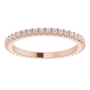 14K Rose 1/3 CTW Natural Diamond Eternity Band Size 5.5
