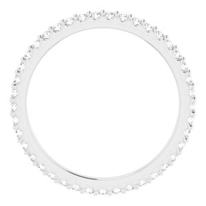14K White 1/3 CTW Natural Diamond Eternity Band Size 5.5