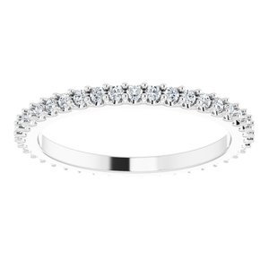 14K White 1/3 CTW Natural Diamond Eternity Band Size 6