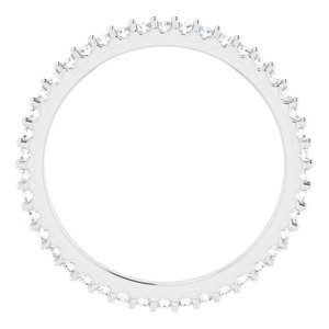 14K White 1/3 CTW Natural Diamond Eternity Band Size 6