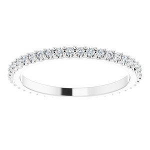 14K White 3/8 CTW Natural Diamond Eternity Band Size 6.5