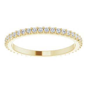 14K Yellow 3/8 CTW Natural Diamond Eternity Band Size 6.5