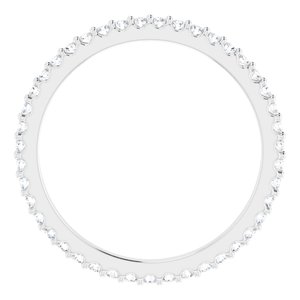 14K White 3/8 CTW Natural Diamond Eternity Band Size 6.5