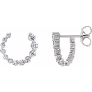 14K White Gold 1/2 CTW Lab-Grown Diamond Front-Back Earrings – image 2