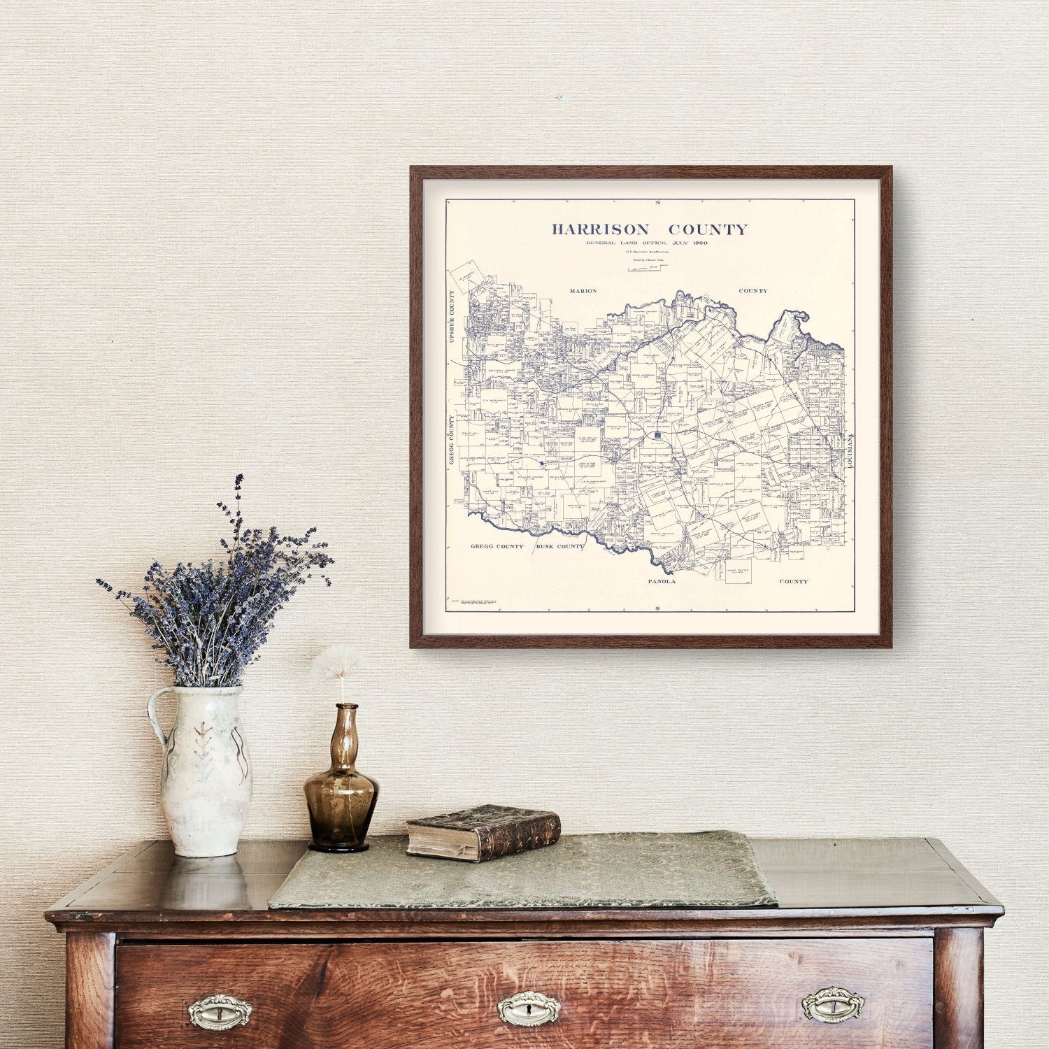 Vintage Map of Harrison County, Texas 1920