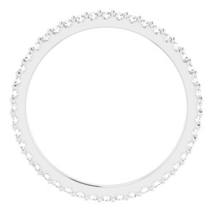 14K White 3/8 CTW Natural Diamond Eternity Band Size 7.5