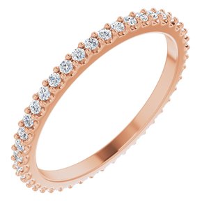 14K Rose 3/8 CTW Natural Diamond Eternity Band Size 7.5