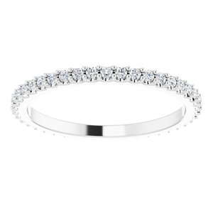14K White 3/8 CTW Natural Diamond Eternity Band Size 7.5