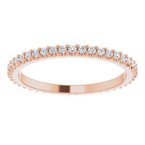 14K Rose 3/8 CTW Natural Diamond Eternity Band Size 7.5