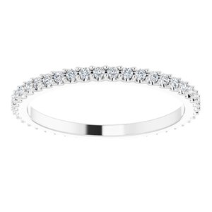 14K White 3/8 CTW Natural Diamond Eternity Band Size 8
