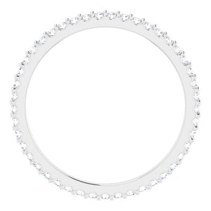 14K White 3/8 CTW Natural Diamond Eternity Band Size 8