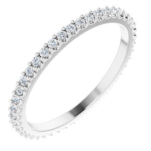 14K White 3/8 CTW Natural Diamond Eternity Band Size 8