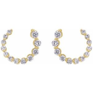 14K Yellow Gold 1/2 CTW Lab-Grown Diamond Front-Back Earrings – image 2