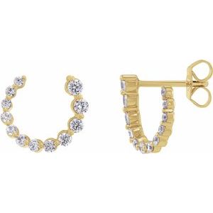 14K Yellow Gold 1/2 CTW Lab-Grown Diamond Front-Back Earrings