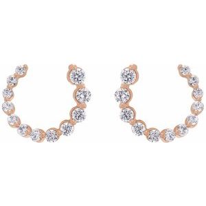 14K Rose Gold 1/2 CTW Natural Diamond Front-Back Earrings