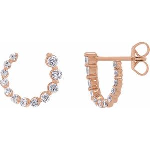 14K Rose Gold 1/2 CTW Natural Diamond Front-Back Earrings