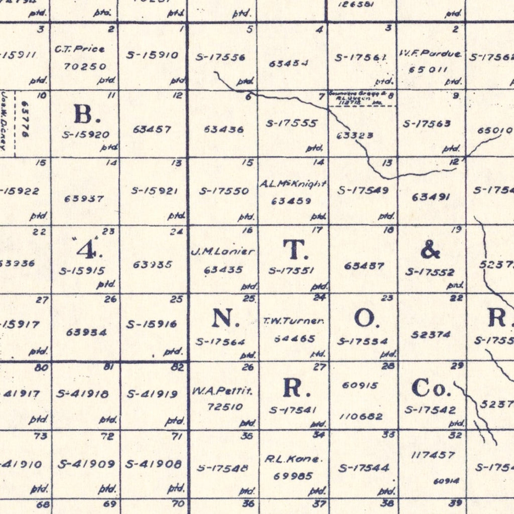 Vintage Map of Hartley County, Texas 1925