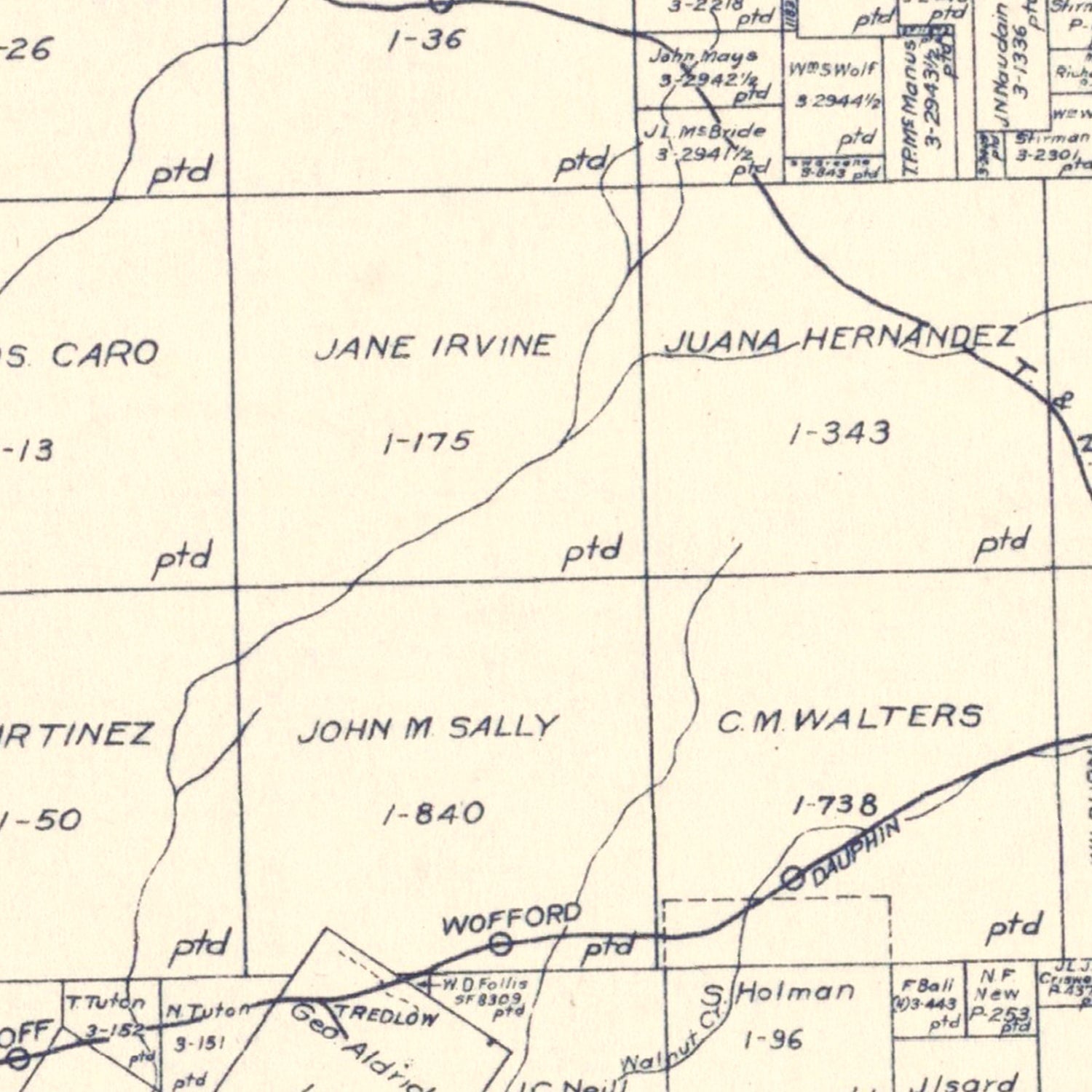 Vintage Map of Henderson County, Texas 1922