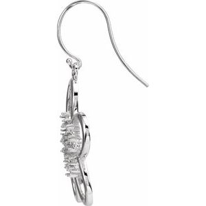 14K White Gold Flower Earring Mounting – image 2