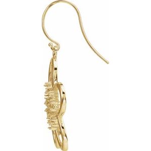 14K Yellow Gold Flower Earring Mounting – image 2
