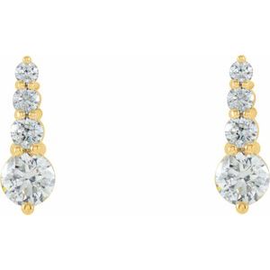 14K Yellow Gold 1 CTW Natural Diamond Graduated Earrings – image 2