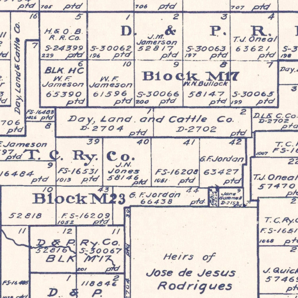 Vintage Map of Hutchinson County, Texas 1922