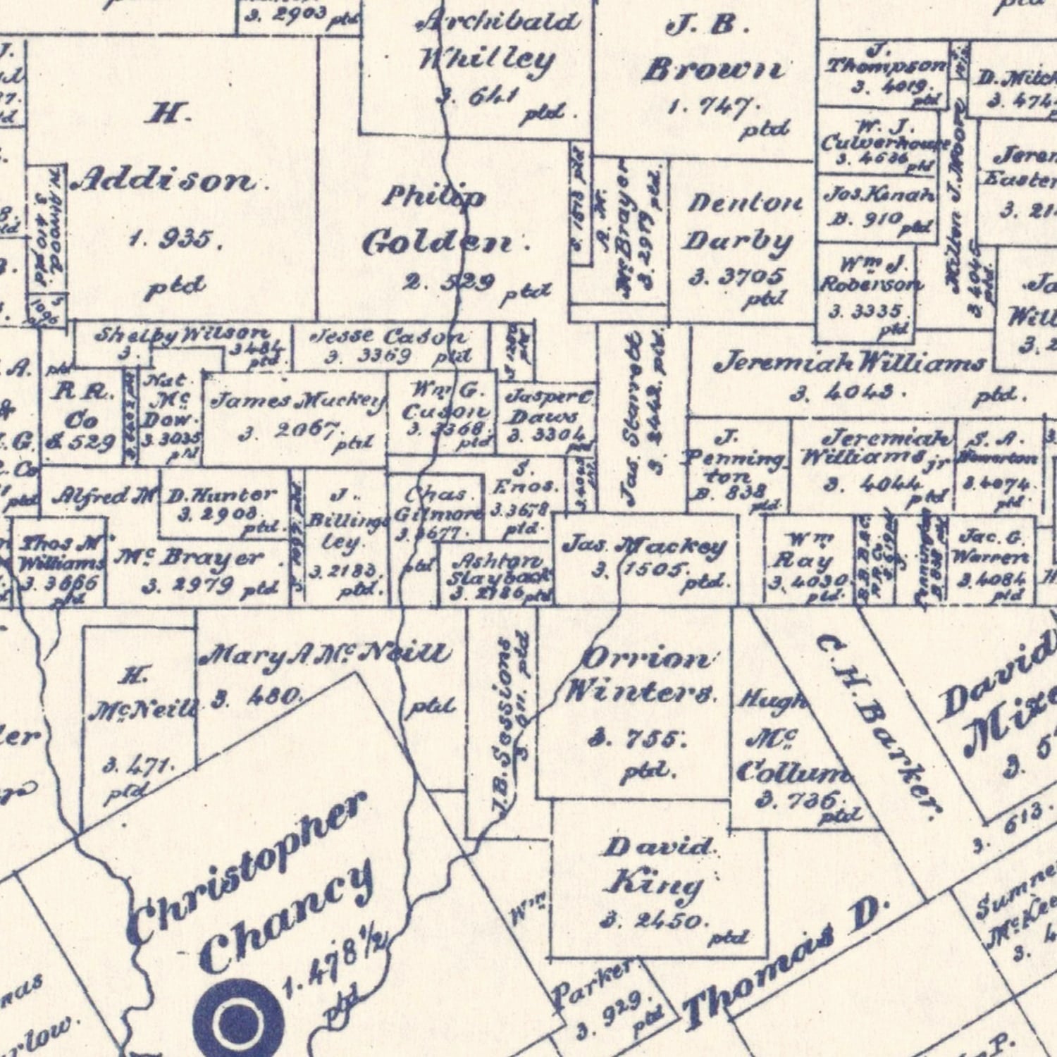 Vintage Map of Johnson County, Texas 1927
