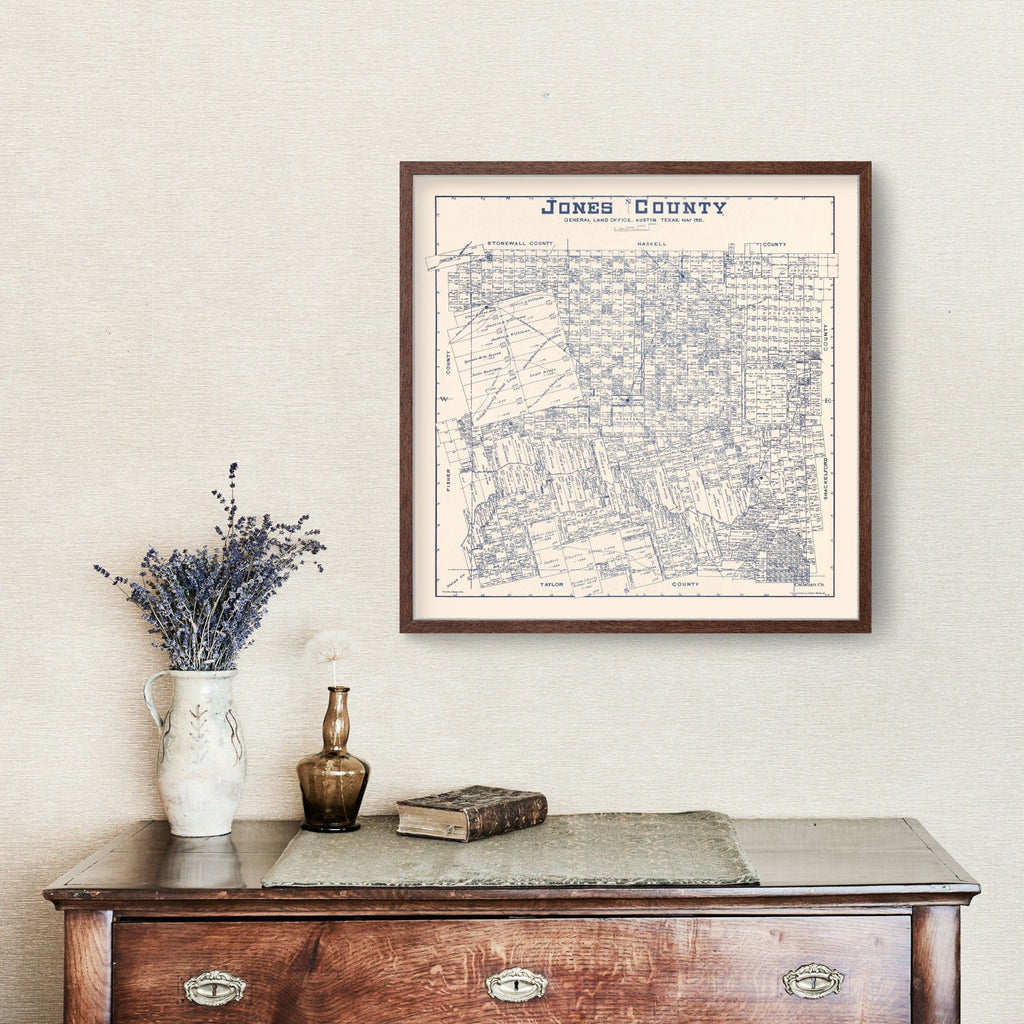 Vintage Map of Jones County, Texas 1921