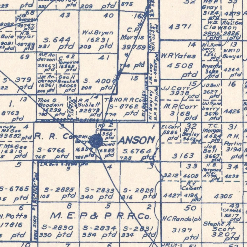 Vintage Map of Jones County, Texas 1921