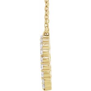 14K Yellow 3/8 CTW Natural Diamond Graduated Circle 16-18" Necklace