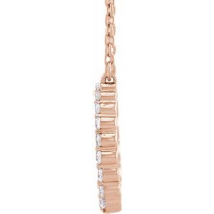 14K Rose Gold 3/8 CTW Natural Diamond Graduated Circle 16-18" Necklace