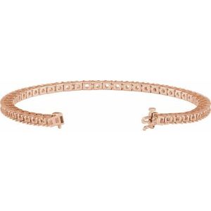 14K Rose Gold 4.25 mm Round Line 7 1/4" Bracelet Mounting – image 2
