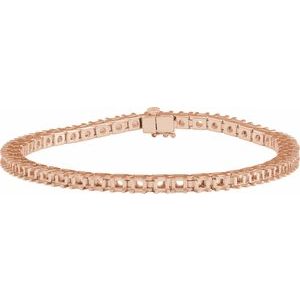14K Rose Gold 3.65 mm Round Line 7 1/4" Bracelet Mounting