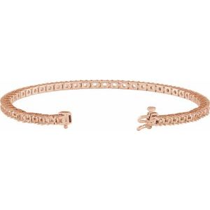 14K Rose Gold 2.8 mm Round Line 7 1/4" Bracelet Mounting – image 2